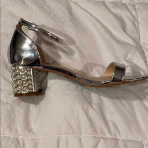 Betsy Johnson Silver Sandal with Pearls